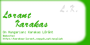 lorant karakas business card